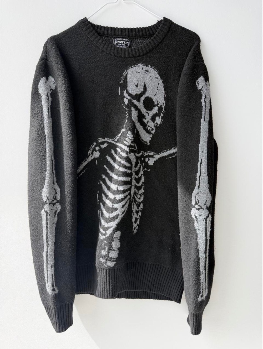 RGSTR Black Skeleton Graphic Sweater Small